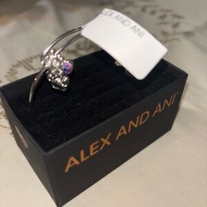 Alex and Ani Silver Bracelet with Crystal Charm